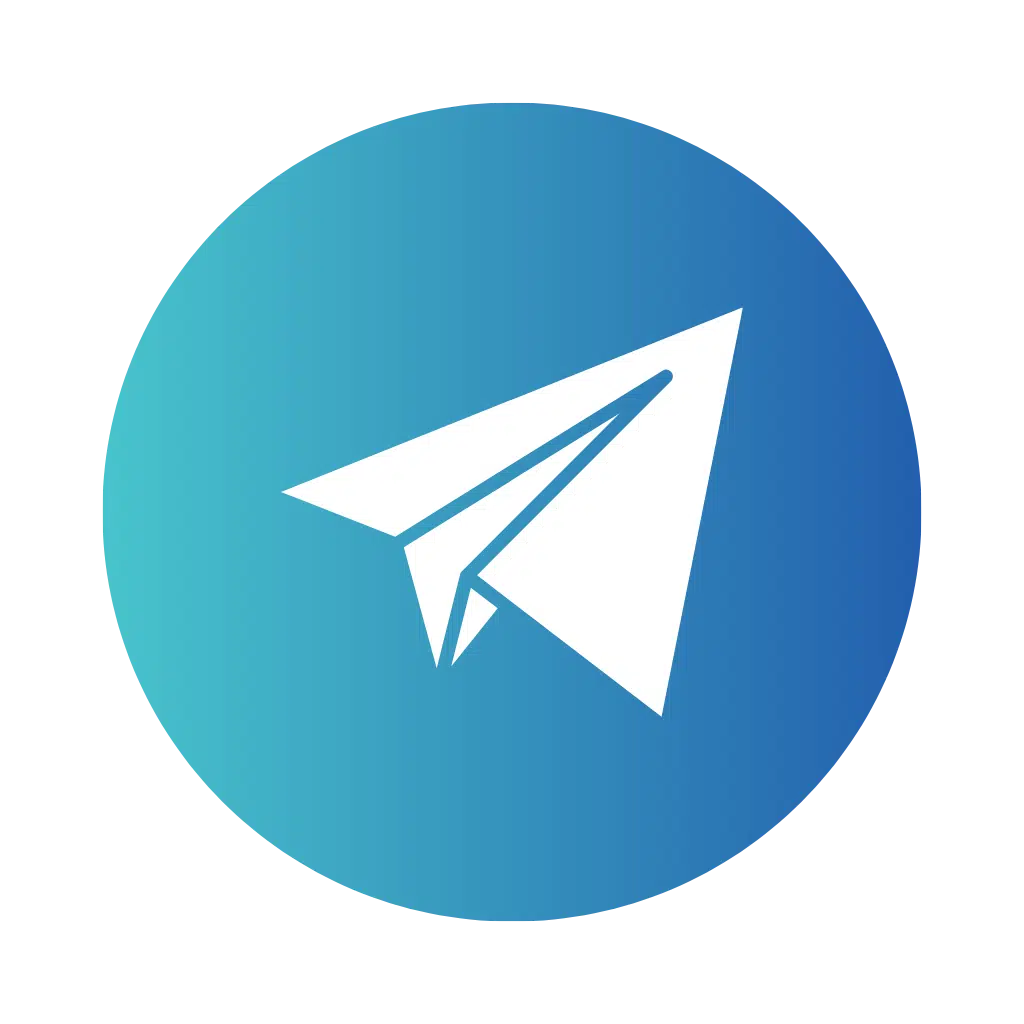 Ícone circular azul do Telegram compatível com a NexaTalk