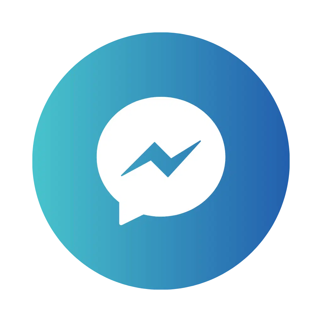 Ícone circular do Messenger representando integração de mensagens