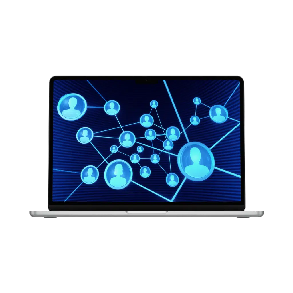 PABX Virtual em Nuvem | Telefonia Digital sem Aparelhos – NexaTalk 10 Ilustração mostrando rede interligada de usuários conectados digitalmente